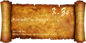 Korsós Zsolt névjegykártya